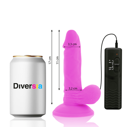 DIVERSIA - FLEXIBLE VIBRATING DILDO PURPLE 17 CM - O - 3.3 CM - Kink&Play