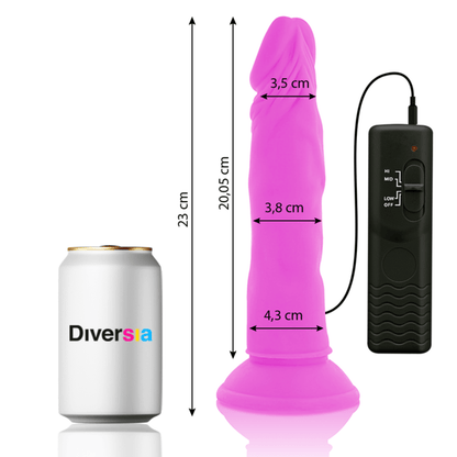 DIVERSIA - FLEXIBLE VIBRATING DILDO PURPLE 23 CM - O - 4.3 CM - Kink&Play