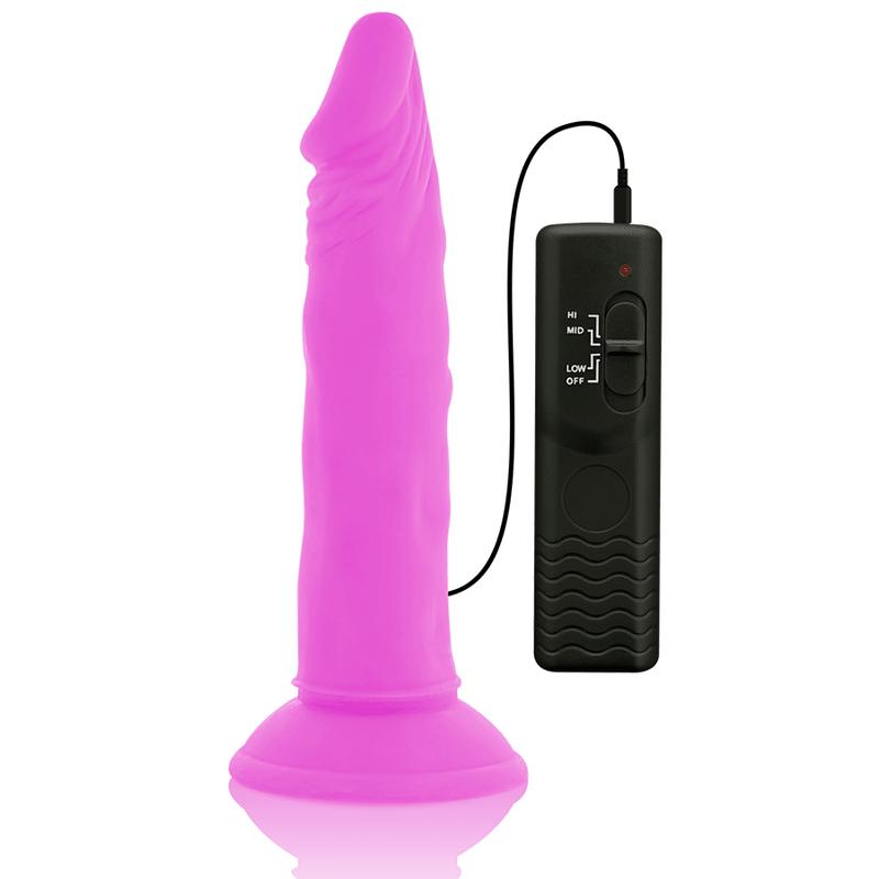 DIVERSIA - FLEXIBLE VIBRATING DILDO PURPLE 23 CM - O - 4.3 CM - Kink&Play
