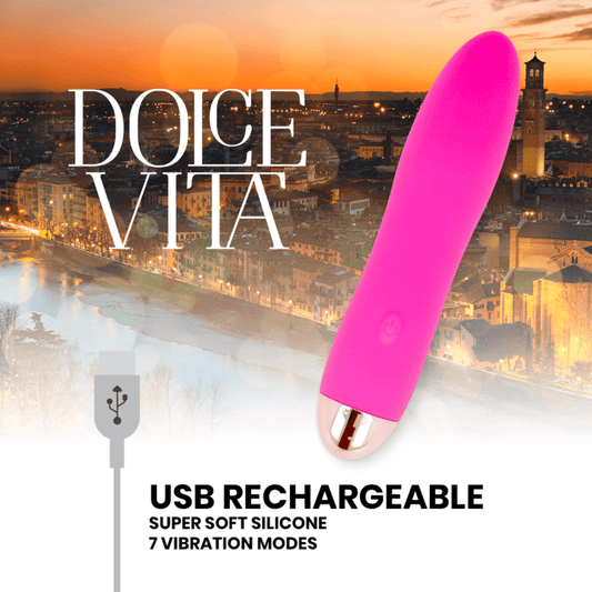 DOLCE VITA - RECHARGEABLE VIBRATOR FOUR PINK 7 SPEEDS - Kink&Play
