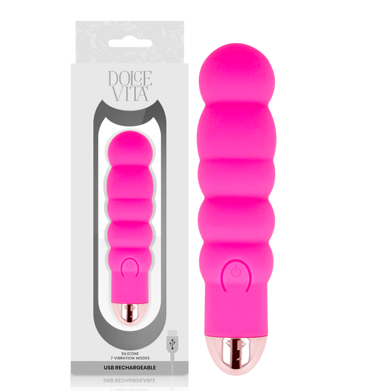 DOLCE VITA - RECHARGEABLE VIBRATOR SIX PINK 7 SPEEDS - Kink&Play