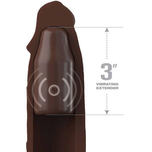 FANTASY X - TENSIONS - PIPEDREAMS SLEEVE 22,86 CM + 7,62 CM PLUG REMOTE BROWN - Kink&Play
