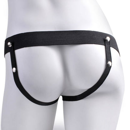 FETISH FANTASY SERIES - ADJUSTABLE HARNESS REALISTIC PENIS WITH BALLS RECHARGEABLE AND VIBRATOR 17.8 CM - Kink&Play