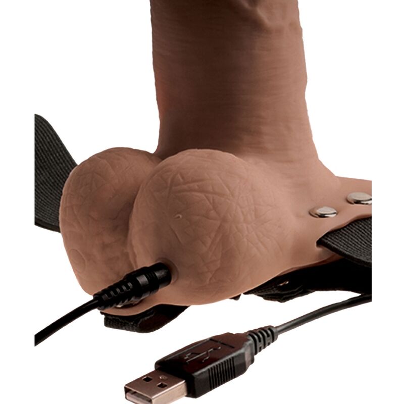 FETISH FANTASY SERIES - ADJUSTABLE HARNESS REALISTIC PENIS WITH RECHARGEABLE TESTICLES AND VIBRATOR 15 CM - Kink&Play