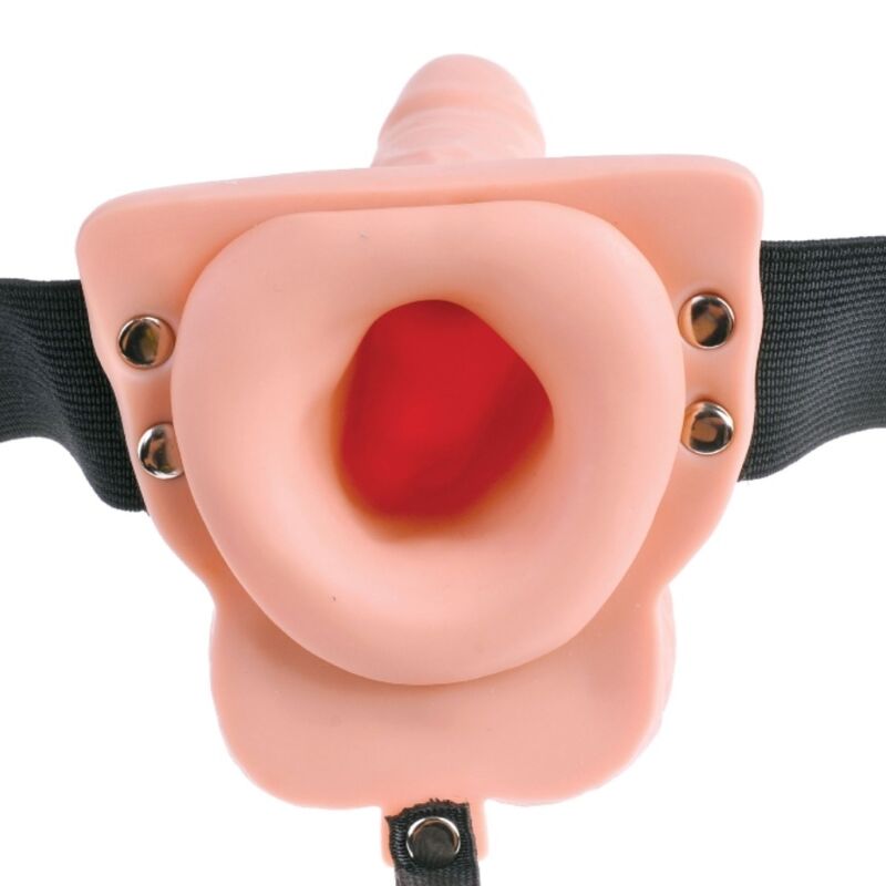 FETISH FANTASY SERIES - ADJUSTABLE HARNESS REMOTE CONTROL REALISTIC PENIS WITH RECHARGEABLE TESTICLES AND VIBRATOR 15 CM - Kink&Play