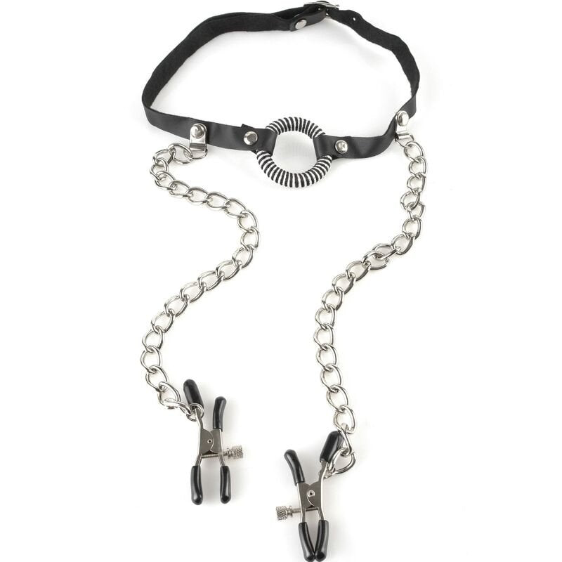 FETISH FANTASY SERIES - GAG WITH NIPPLE CLAMPS - Kink&Play