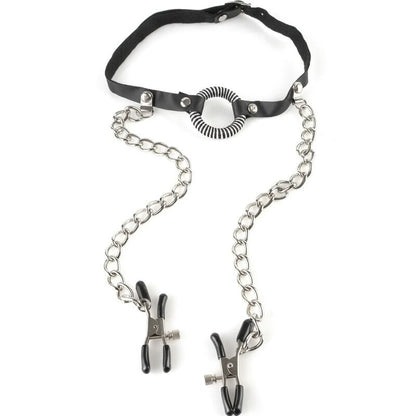 FETISH FANTASY SERIES - GAG WITH NIPPLE CLAMPS - Kink&Play