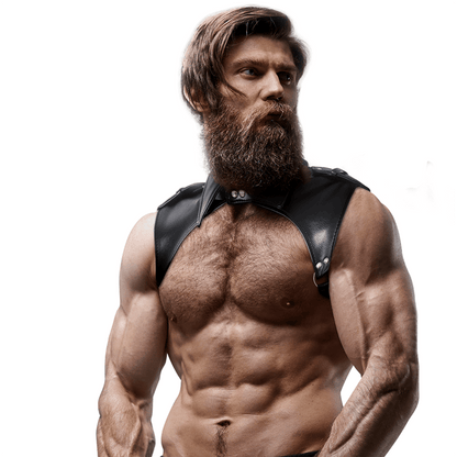 FETISH SUBMISSIVE ATTITUDE - MENS BRIGADE ADJUSTABLE ECO - LEATHER NECK HARNESS - Kink&Play