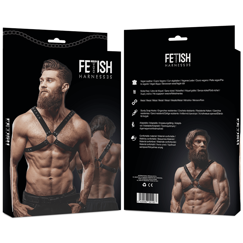 FETISH SUBMISSIVE ATTITUDE - MENS CROSS CHEST ECO - LEATHER HARNESS - Kink&Play
