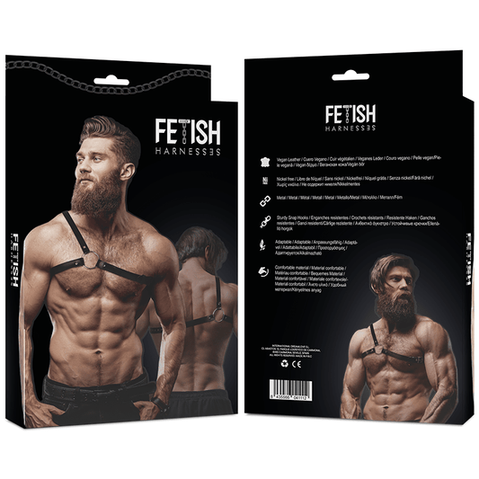FETISH SUBMISSIVE - ATTITUDE MENS CROSSED SHOULDER ECO LEATHER HARNESS - Kink&Play