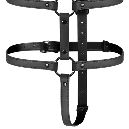FETISH SUBMISSIVE BONDAGE - ADJUSTABLE HARNESS TORSO AND ARMS - Kink&Play