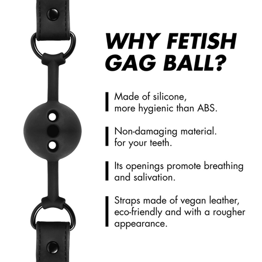 FETISH SUBMISSIVE BONDAGE - BREATHABLE SILICONE BALL GAG - Kink&Play
