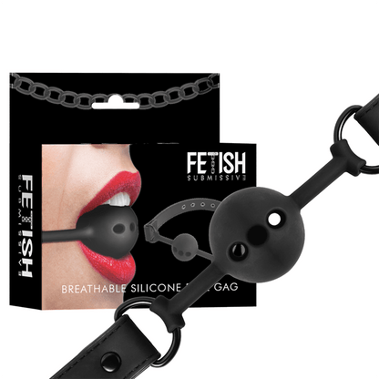 FETISH SUBMISSIVE BONDAGE - BREATHABLE SILICONE BALL GAG - Kink&Play