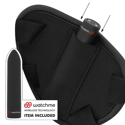 FETISH SUBMISSIVE CYBER STRAP - HARNESS WITH DILDO AND BULLET REMOTE CONTROL WATCHME S TECHNOLOGY - Kink&Play