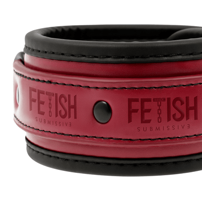 FETISH SUBMISSIVE DARK ROOM - VEGAN LEATHER HANDCUFFS WITH NEOPRENE LINING - Kink&Play