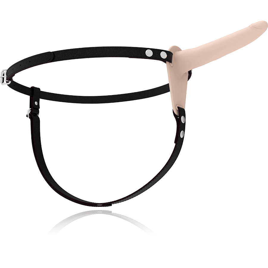 FETISH SUBMISSIVE HARNESS - FLESH SILICONE VIBRATOR 15 CM - Kink&Play