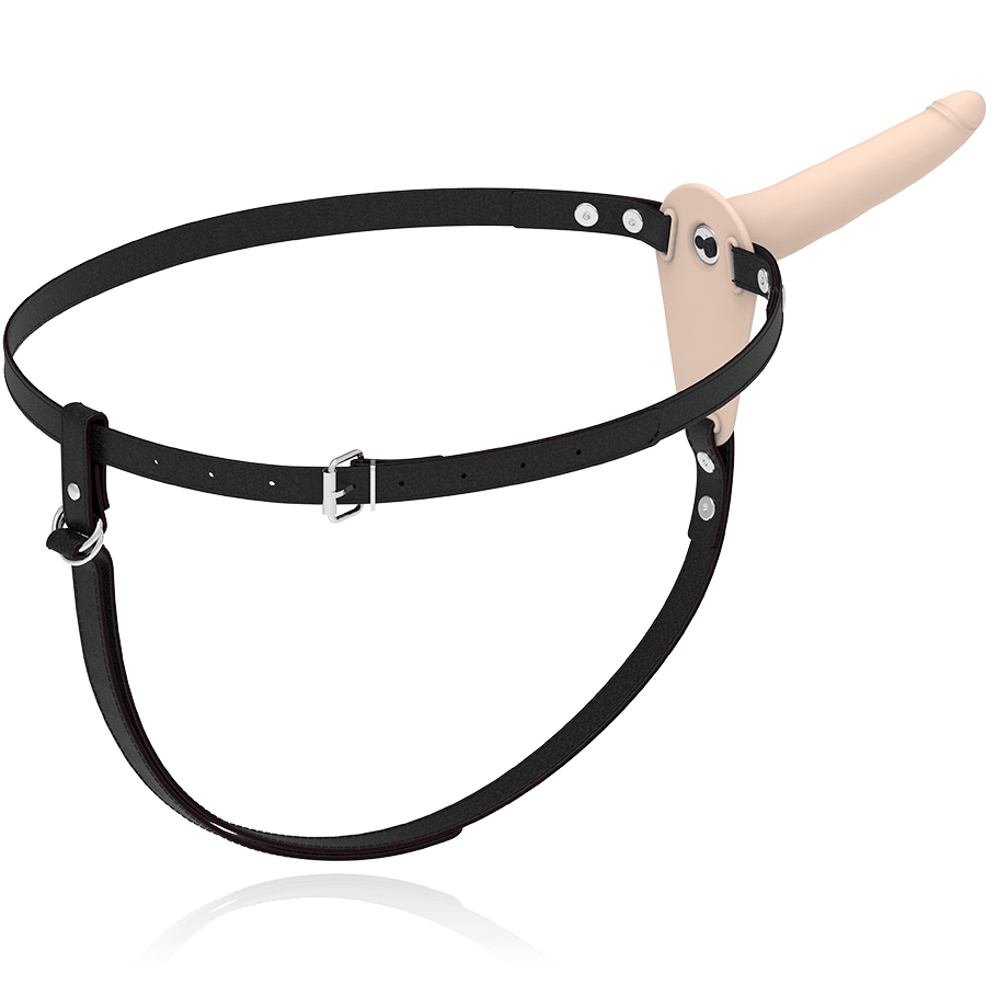 FETISH SUBMISSIVE HARNESS - FLESH SILICONE VIBRATOR 15 CM - Kink&Play