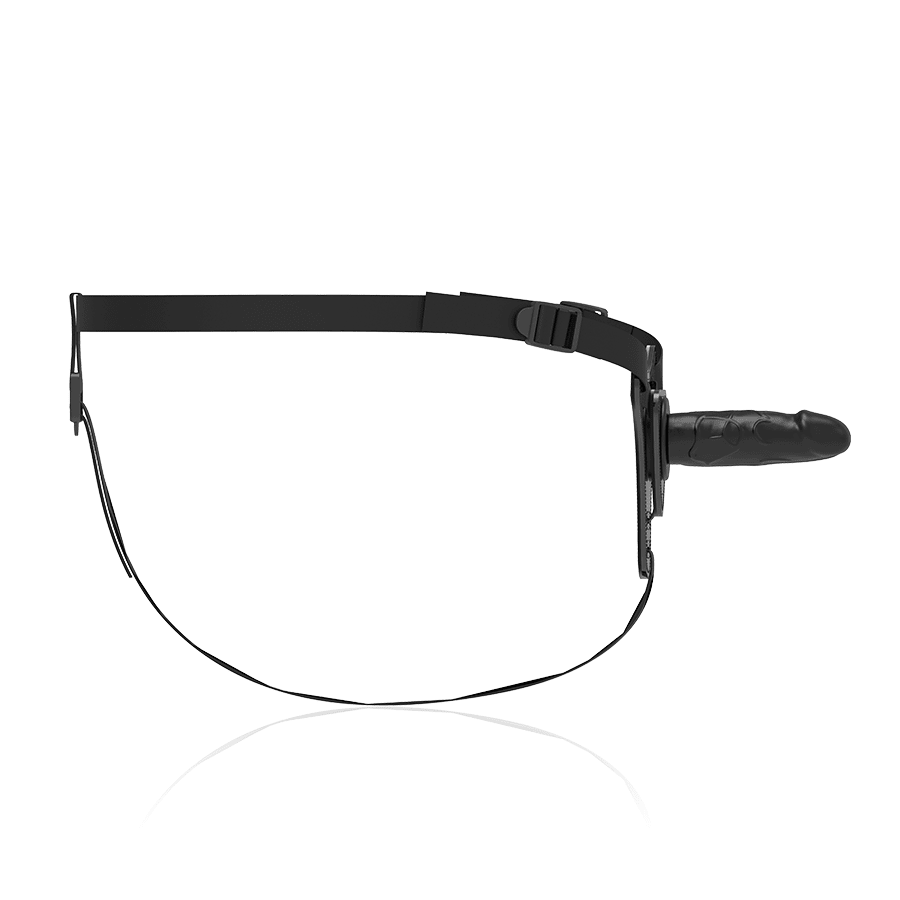 FETISH SUBMISSIVE HARNESS - REALISTIC BLACK SILICONE 15 CM - Kink&Play