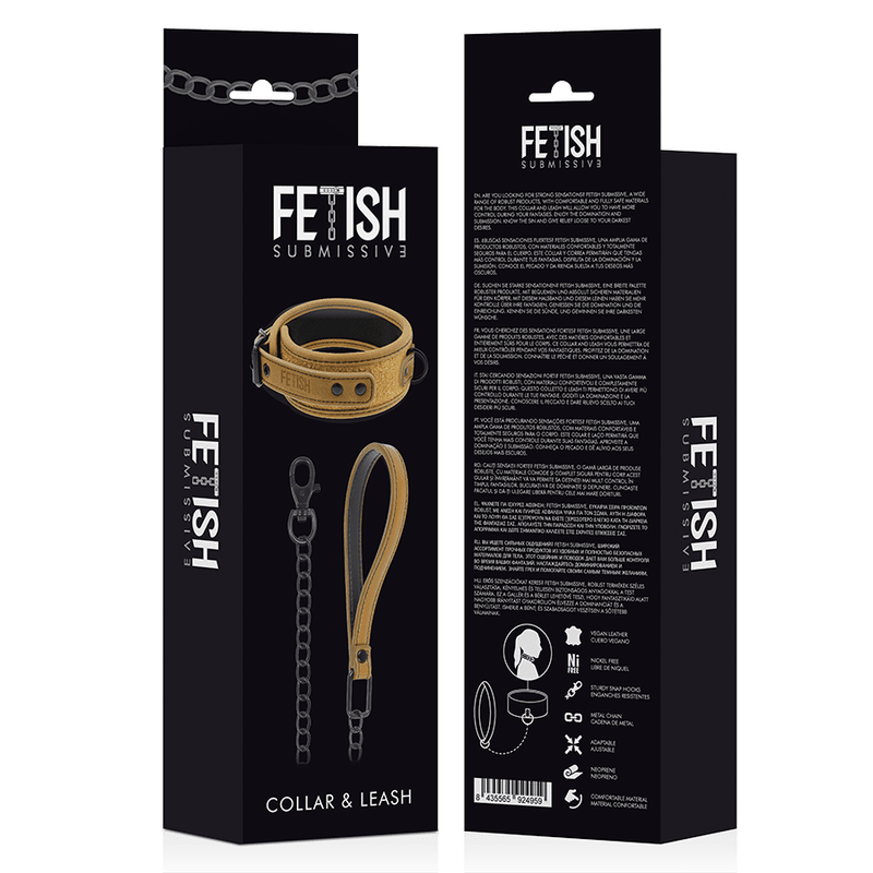 FETISH SUBMISSIVE ORIGEN - NEOPRENE LINED NECKLACE WITH CHAIN - Kink&Play