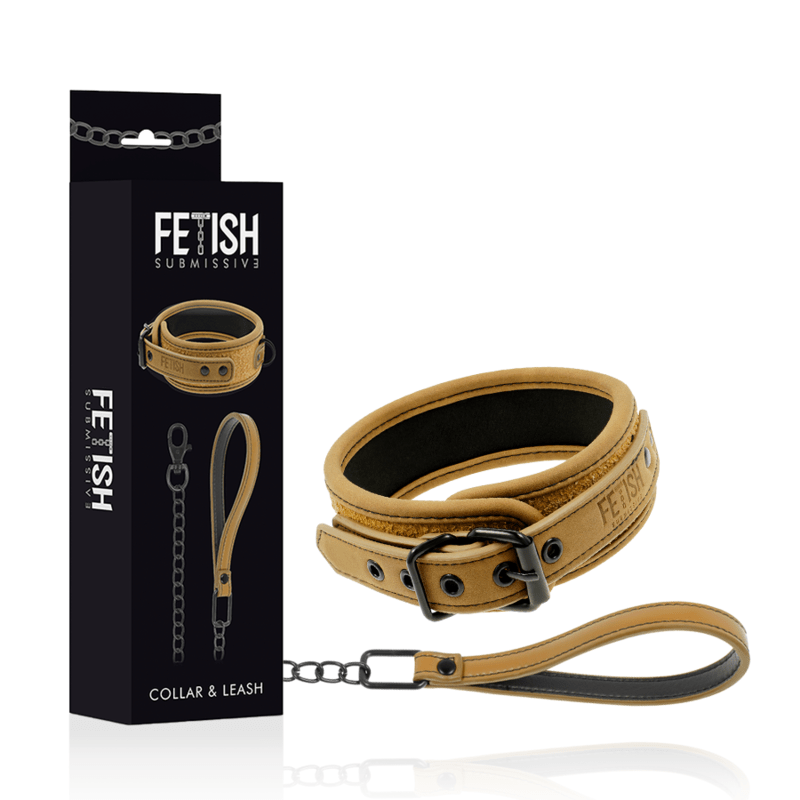 FETISH SUBMISSIVE ORIGEN - NEOPRENE LINED NECKLACE WITH CHAIN - Kink&Play