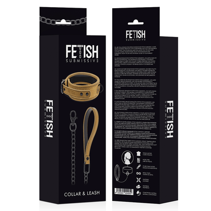 FETISH SUBMISSIVE ORIGEN - NEOPRENE LINED NECKLACE WITH CHAIN - Kink&Play