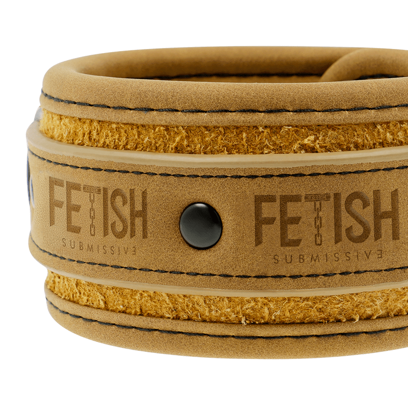 FETISH SUBMISSIVE ORIGEN - VEGAN LEATHER HANDCUFFS WITH NEOPRENE LINING - Kink&Play