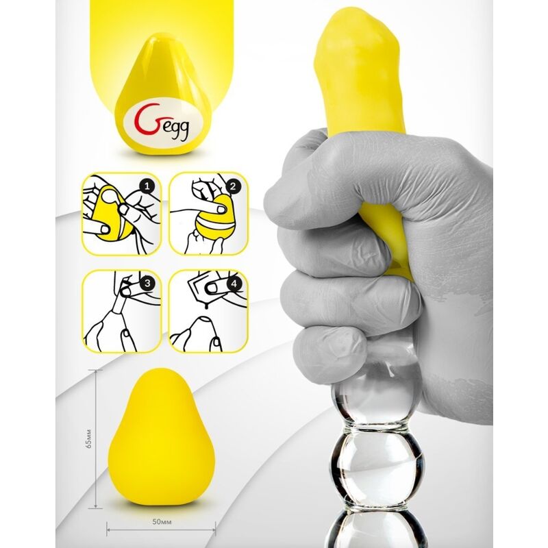 G - VIBE - REUSABLE YELLOW TEXTURED MASTURBATOR EGG - Kink&Play