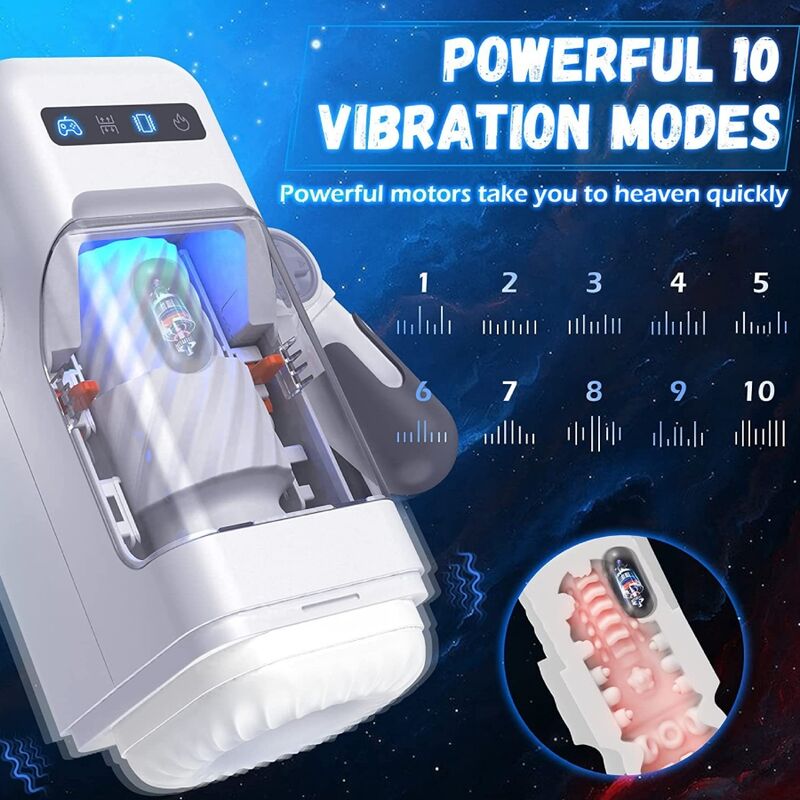 GAME CUP - THRUSTING VIBRATION MASTURBATOR WITH HEATING FUNCTION AND MOBILE SUPPORT - BLACK - Kink&Play