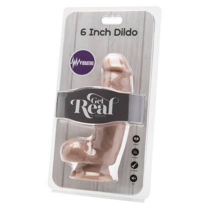 GET REAL - DILDO 12 CM WITH BALLS VIBRATOR SKIN - Kink&Play
