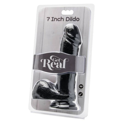 GET REAL - DILDO 18 CM WITH BALLS BLACK - Kink&Play