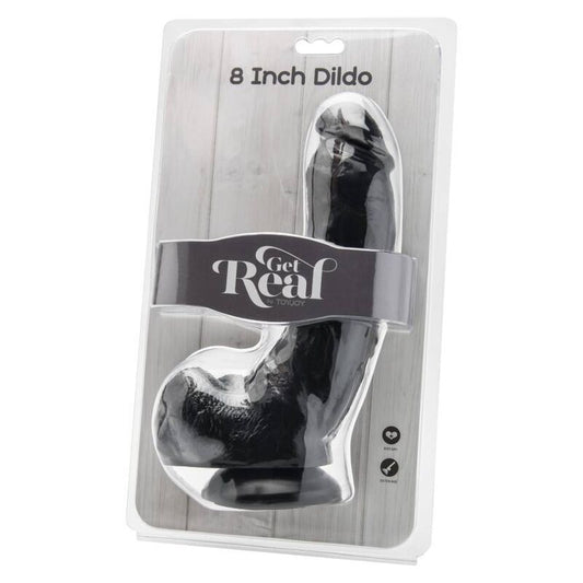 GET REAL - DILDO 20,5 CM WITH BALLS BLACK - Kink&Play