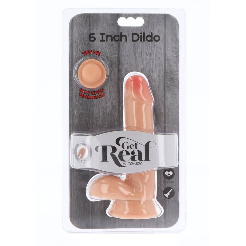 GET REAL - DUAL DENSITY DILDO 17 CM BALLS SKIN - Kink&Play
