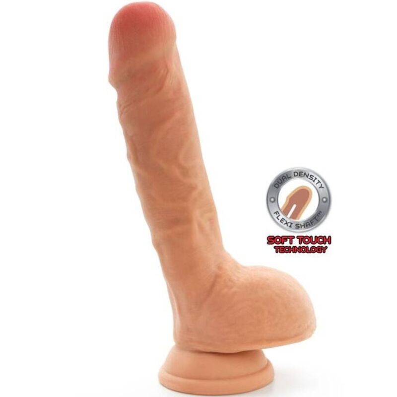 GET REAL - DUAL DENSITY DILDO 18 CM BALLS SKIN - Kink&Play