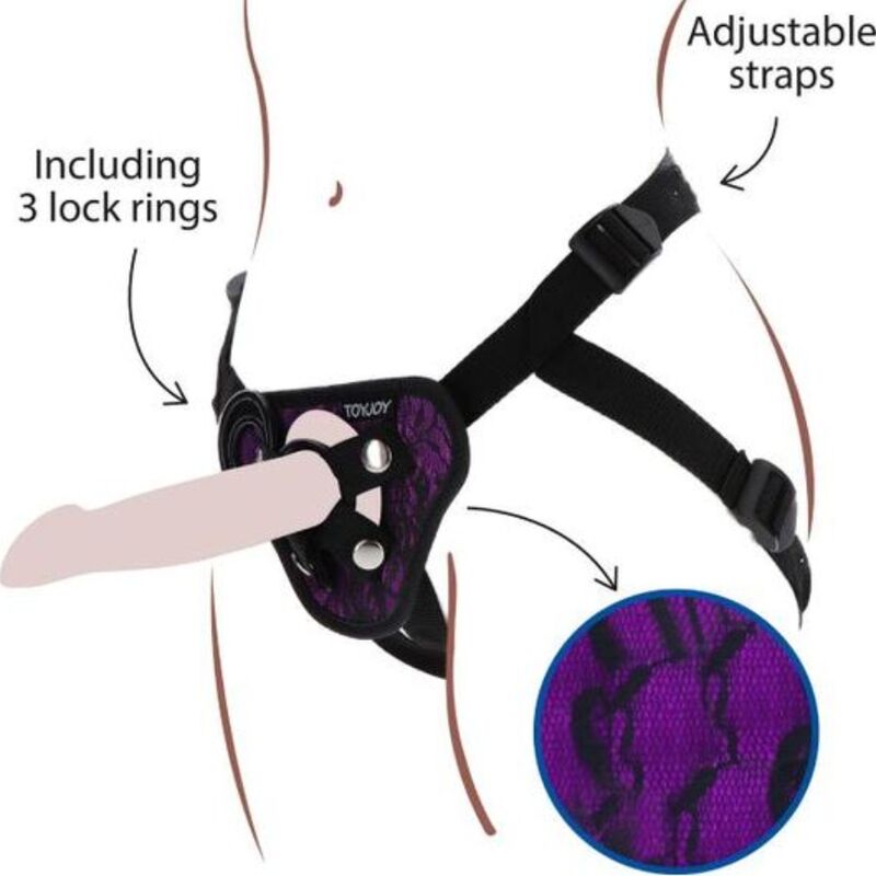 GET REAL - STRAP - ON LACE HARNESS PURPLE - Kink&Play
