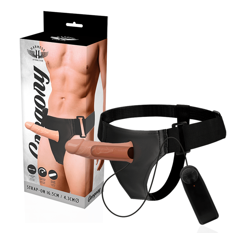 HARNESS ATTRACTION - GREGORY HOLLOW RNES WITH VIBRATOR 16.5 CM - O - 4.3 CM - Kink&Play