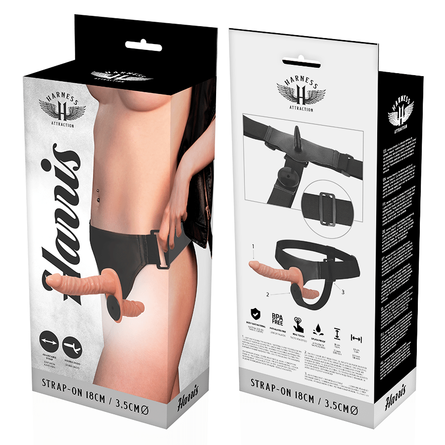 HARNESS ATTRACTION - HARRIS DOUBLE PENETRACI N WITH VIBRATION 18 CM - O - 3.5 CM - Kink&Play