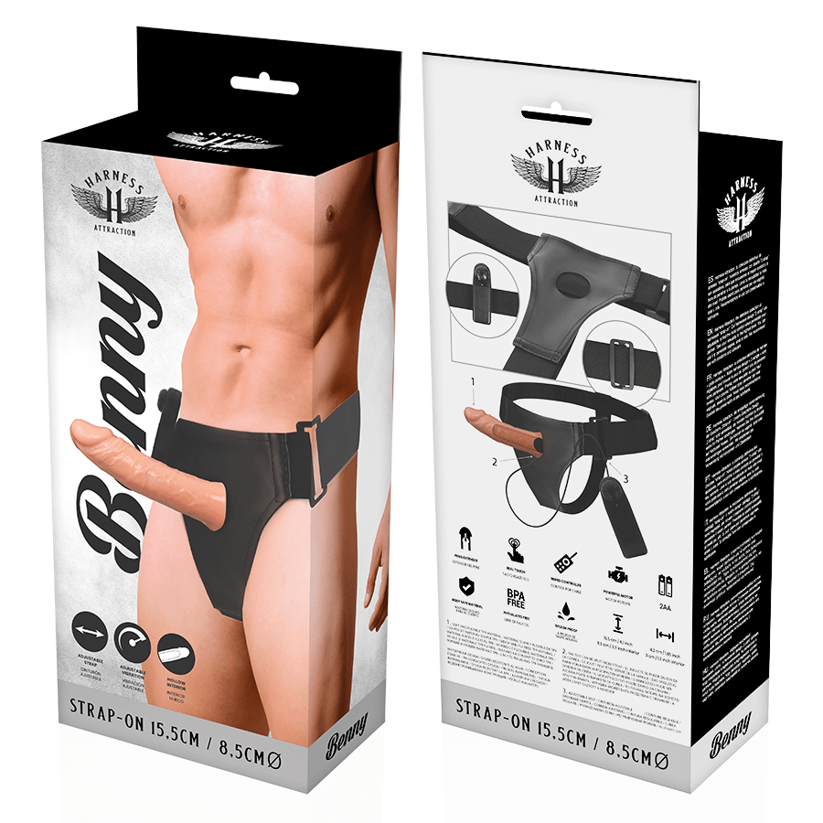 HARNESS ATTRACTION - RNES HOLLOW BENNY WITH VIBRATOR 15 CM - O - 4.5 CM - Kink&Play
