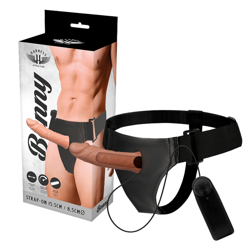 HARNESS ATTRACTION - RNES HOLLOW BENNY WITH VIBRATOR 15 CM - O - 4.5 CM - Kink&Play
