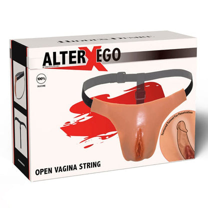 HIDDEN DESIRE - ALTER EGO ADJUSTABLE OPEN VAGINA STRING FLESH - Kink&Play