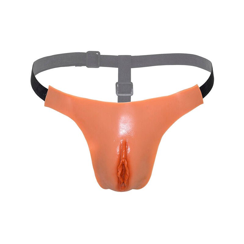 HIDDEN DESIRE - ALTER EGO ADJUSTABLE OPEN VAGINA STRING FLESH - Kink&Play