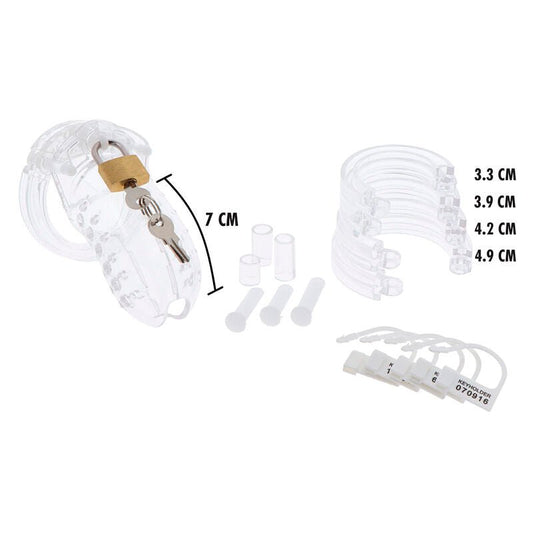 HIDDEN DESIRE - EXTREME CHASTITY COCK CAGE ACRYLIC ADJUSTABLE CLEAR - Kink&Play