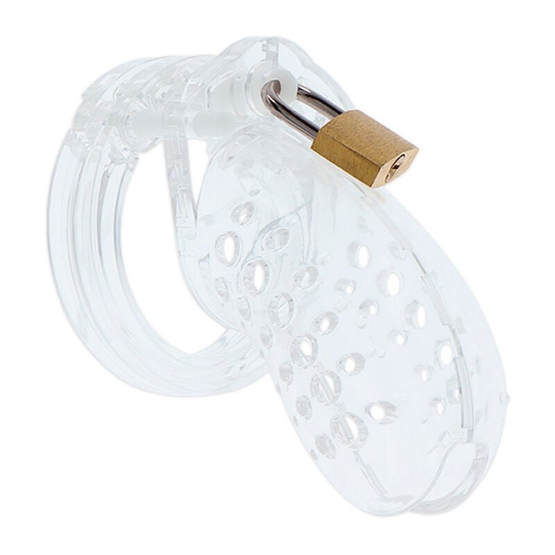 HIDDEN DESIRE - EXTREME CHASTITY COCK CAGE ACRYLIC ADJUSTABLE CLEAR - Kink&Play