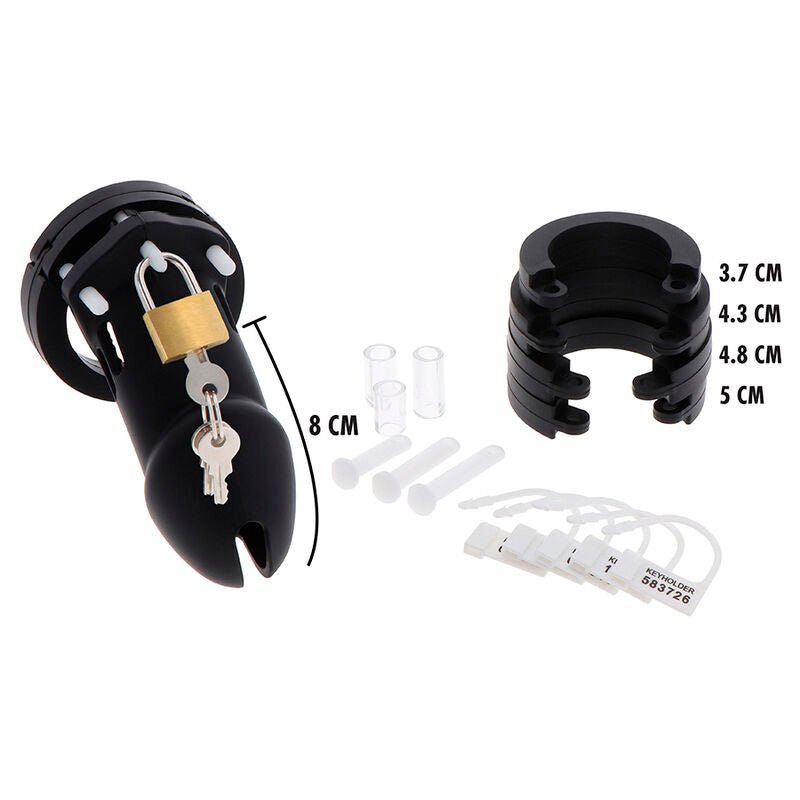 HIDDEN DESIRE - EXTREME CHASTITY COCK CAGE SILICONE SIZE L BLACK - Kink&Play