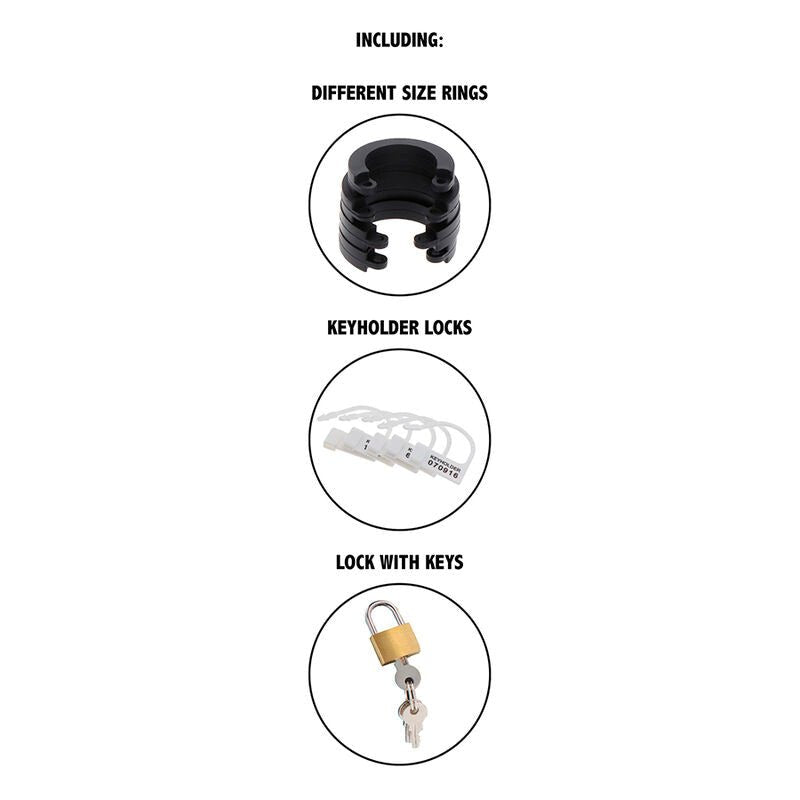 HIDDEN DESIRE - EXTREME CHASTITY COCK CAGE SILICONE SIZE S BLACK - Kink&Play