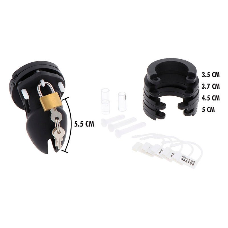 HIDDEN DESIRE - EXTREME CHASTITY COCK CAGE SILICONE SIZE S BLACK - Kink&Play