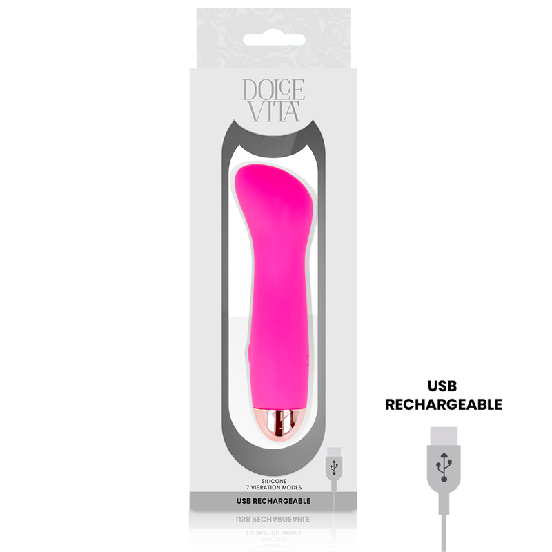 DOLCE VITA - UPPLADDNINGSBAR VIBRATOR ONE ROSA 7 HASTIGHETER