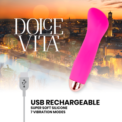 DOLCE VITA - UPPLADDNINGSBAR VIBRATOR ONE ROSA 7 HASTIGHETER