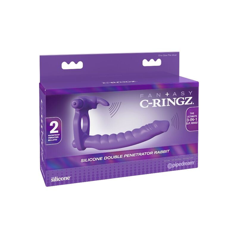 FANTASY C-RINGZ - SILICONE DOUBLE VIBRATOR RABBIT - Kink&Play
