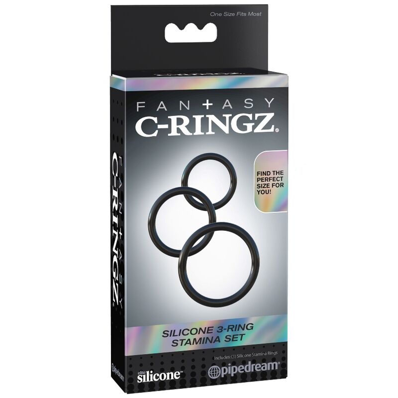 FANTASY C-RINGZ – STAMINA-SET MED 3 SILIKONRINGAR
