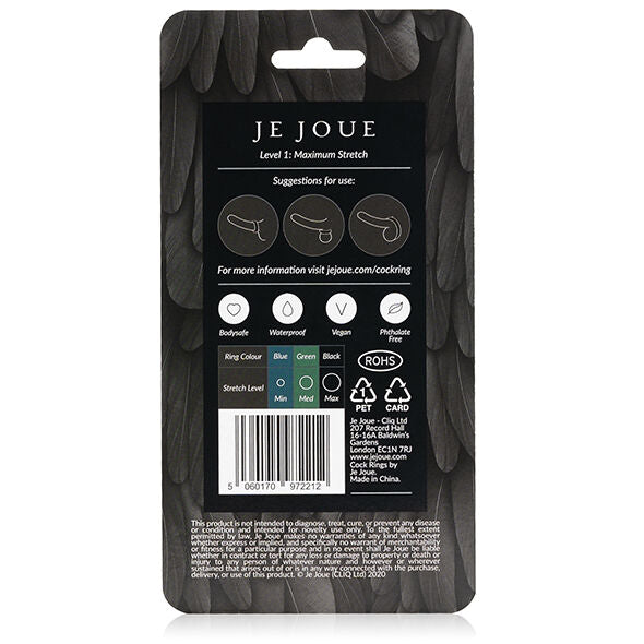 JE JOUE - MAXIMUM STRETCH SILICONE PENISRING - SVART
